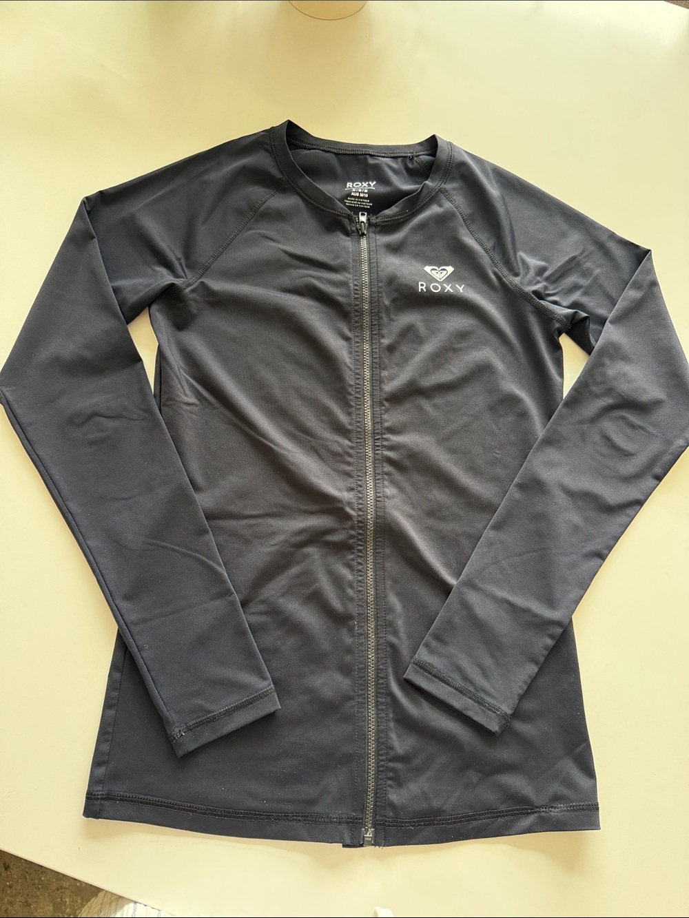 Roxy Black Full-Zip Long Sleeve Performance Top